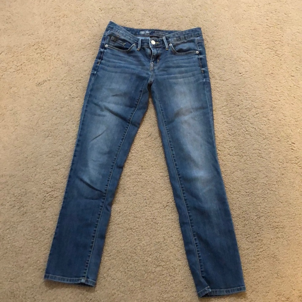 Mossimo mid rise, straight jeans. Size 2, short.